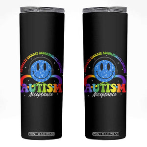 Autism Acceptance Skinny Tumbler Acceptance Special Education Teacher Kids TS14 Black Print Your Wear