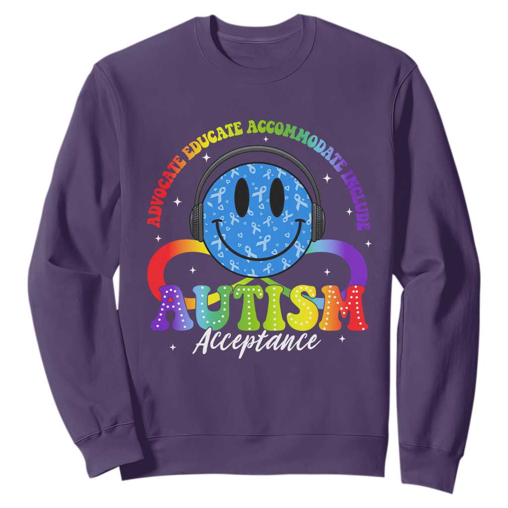 Autism Acceptance Sweatshirt - Special Education Teacher Kids Neurodiversity Awareness TS14 Purple Print Your Wear