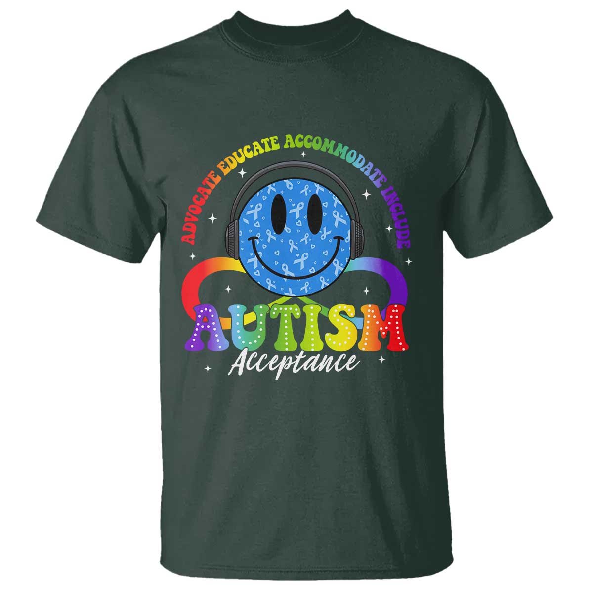 Autism Acceptance T Shirt Acceptance Special Education Teacher Kids TS14 Dark Forest Green Print Your Wear