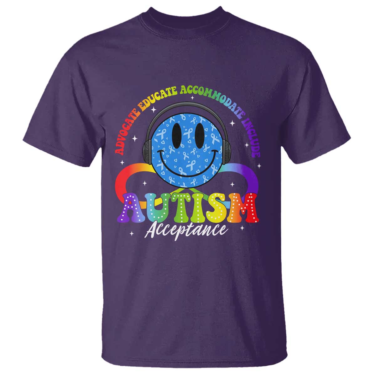 Autism Acceptance T Shirt Acceptance Special Education Teacher Kids TS14 Purple Print Your Wear