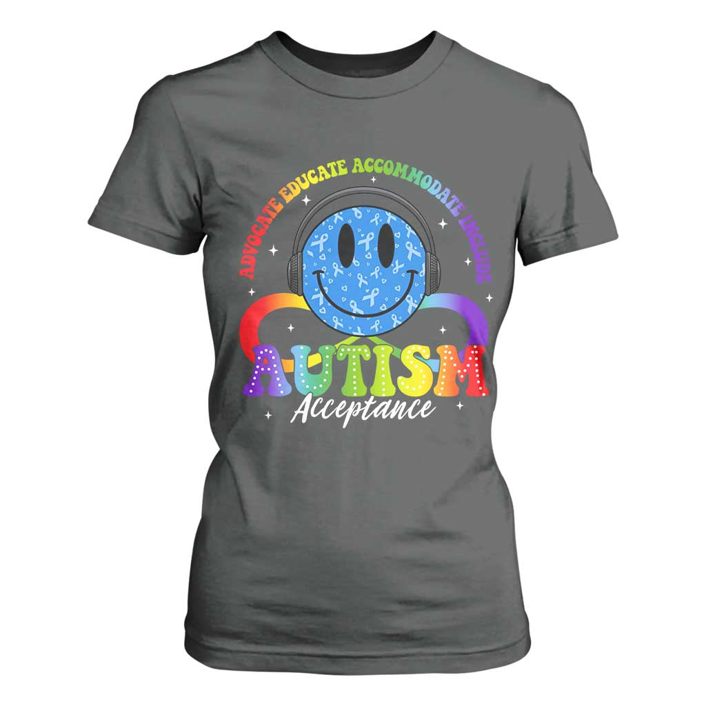 Autism Acceptance T Shirt For Women - Special Education Teacher Kids Neurodiversity Awareness TS14 Dark Heather Print Your Wear