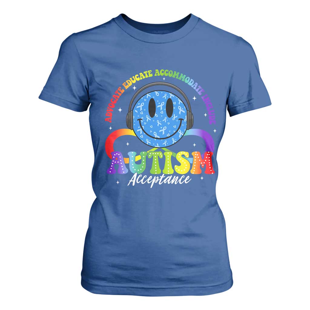 Autism Acceptance T Shirt For Women - Special Education Teacher Kids Neurodiversity Awareness TS14 Royal Blue Print Your Wear