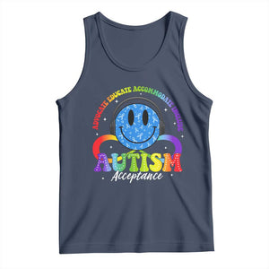 Autism Acceptance Tank Top Acceptance Special Education Teacher Kids TS14 Navy Print Your Wear