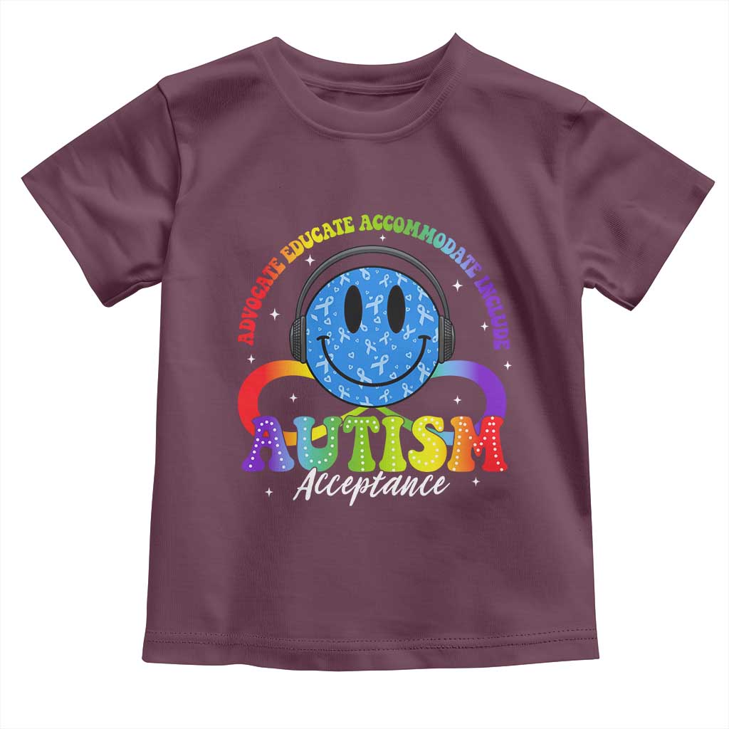 Autism Acceptance Toddler T Shirt Acceptance Special Education Teacher Kids TS14 Maroon Print Your Wear