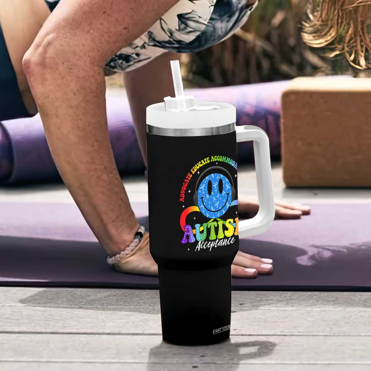 Autism Acceptance Tumbler With Handle Acceptance Special Education Teacher Kids TS14 Print Your Wear