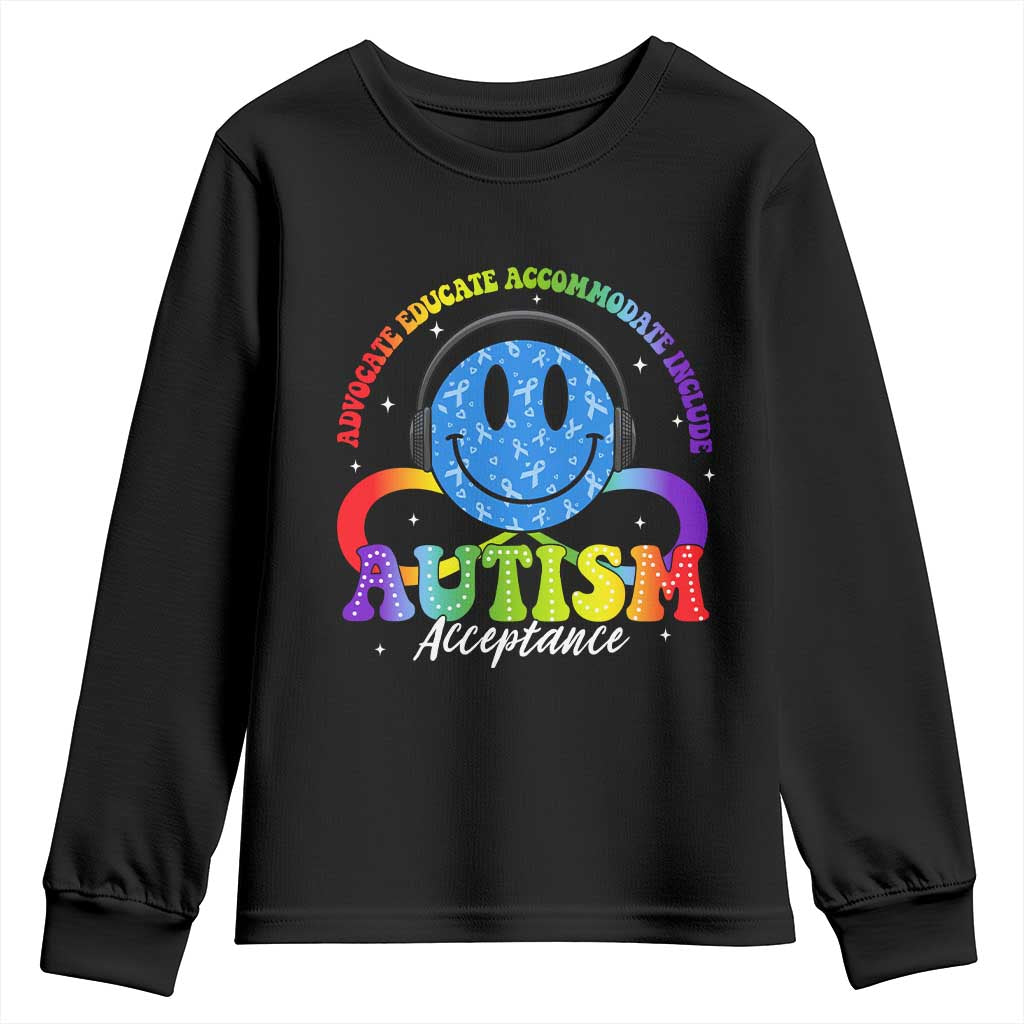 Autism Acceptance Youth Sweatshirt Acceptance Special Education Teacher Kids TS14 Black Print Your Wear