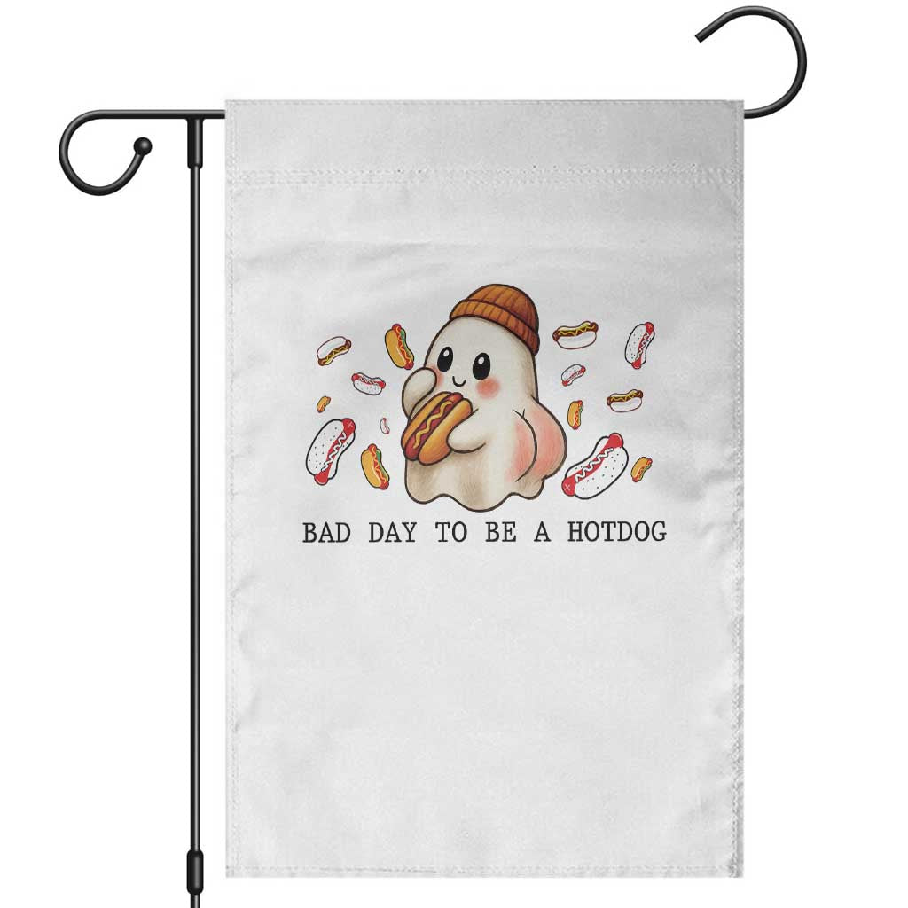 Funny Hot Dog Ghost Halloween Garden Flag Bad Day To Be A Hotdog TS14 White Print Your Wear