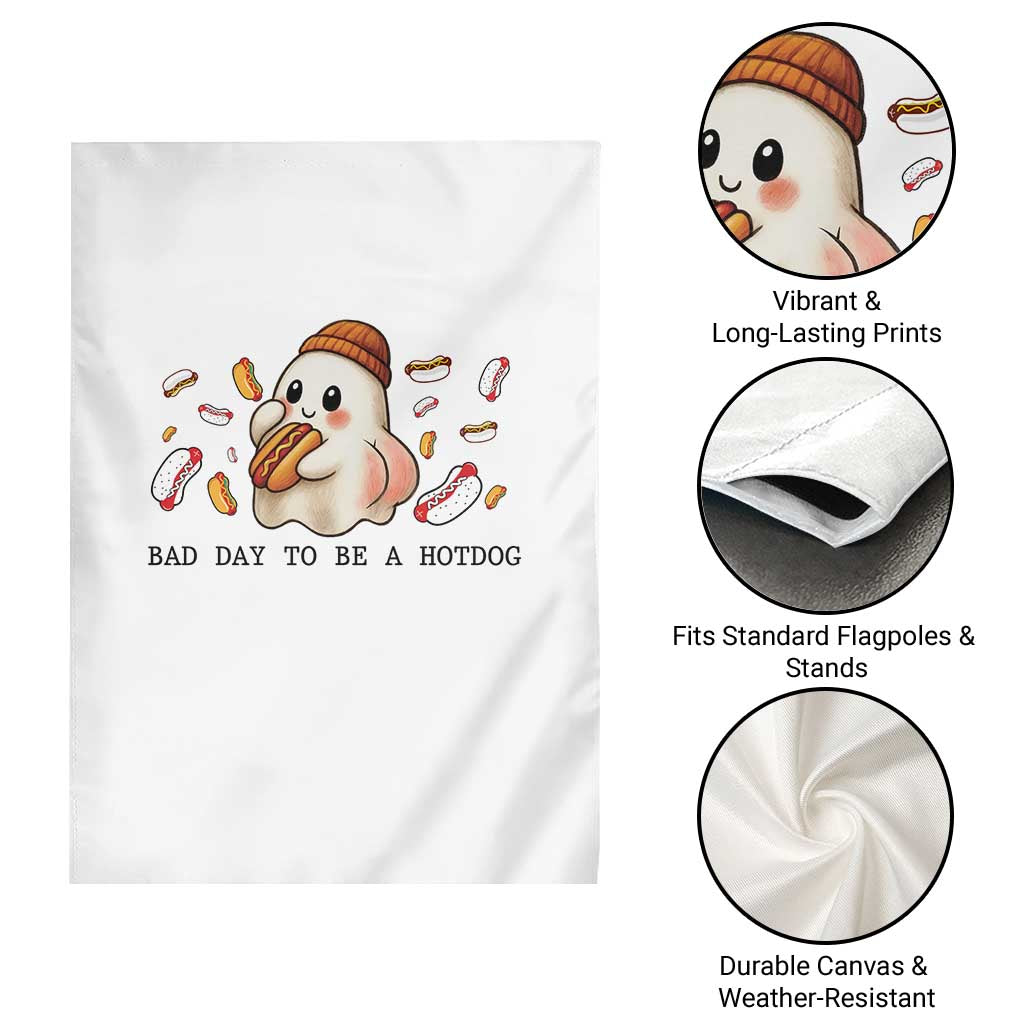 Funny Hot Dog Ghost Halloween Garden Flag Bad Day To Be A Hotdog TS14 Print Your Wear