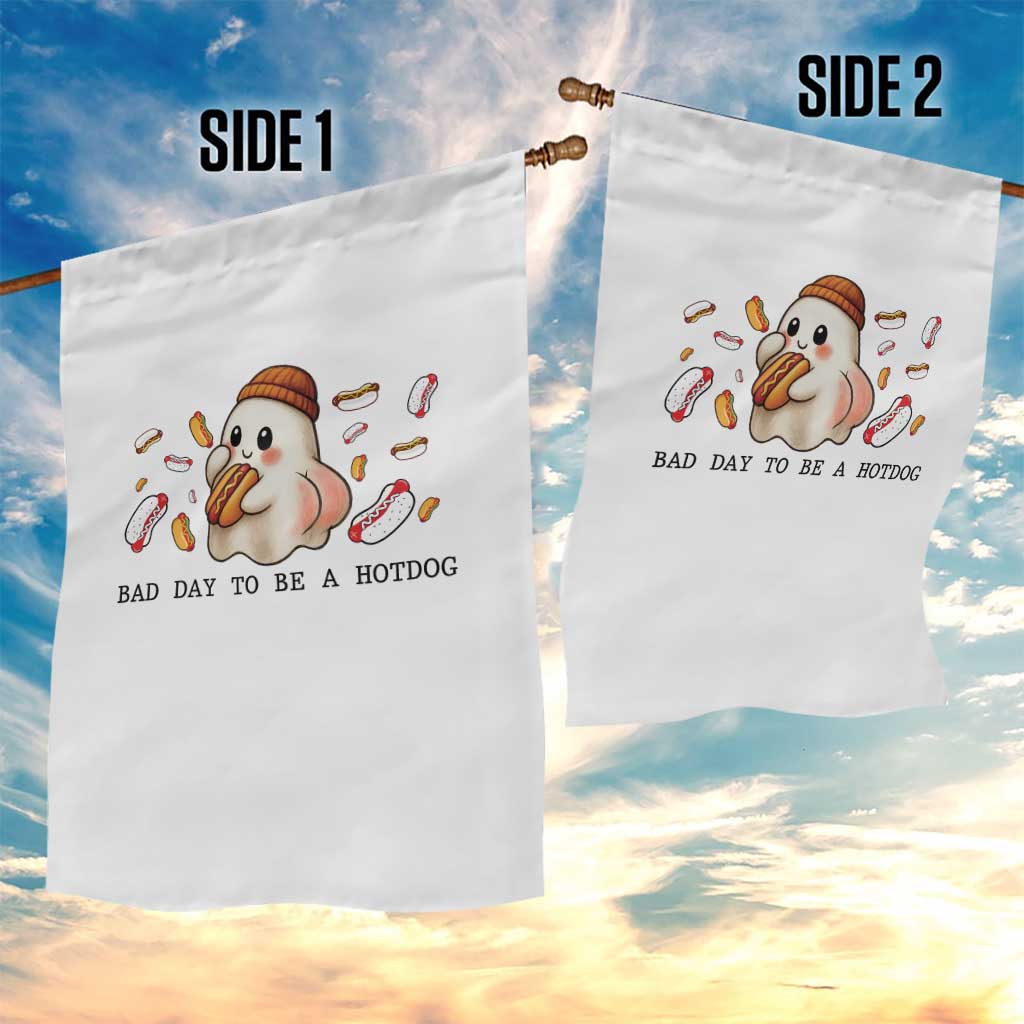 Funny Hot Dog Ghost Halloween Garden Flag Bad Day To Be A Hotdog TS14 Print Your Wear
