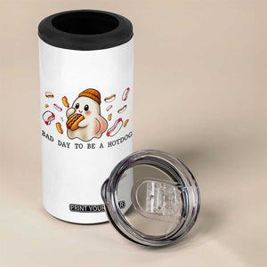 Funny Hot Dog Ghost Halloween 4 in 1 Can Cooler Tumbler Bad Day To Be A Hotdog TS14 Print Your Wear