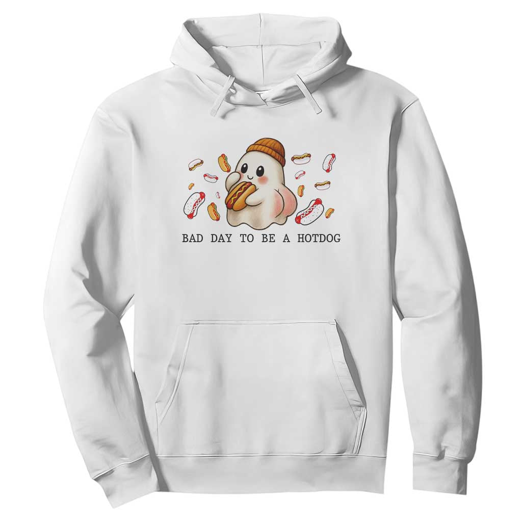 Funny Hot Dog Ghost Halloween Hoodie Bad Day To Be A Hotdog TS14 White Print Your Wear