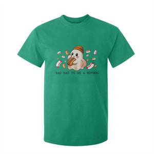 Funny Hot Dog Ghost Halloween T Shirt For Kid Bad Day To Be A Hotdog TS14 Irish Green Print Your Wear