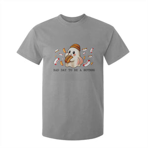 Funny Hot Dog Ghost Halloween T Shirt For Kid Bad Day To Be A Hotdog TS14 Sport Gray Print Your Wear