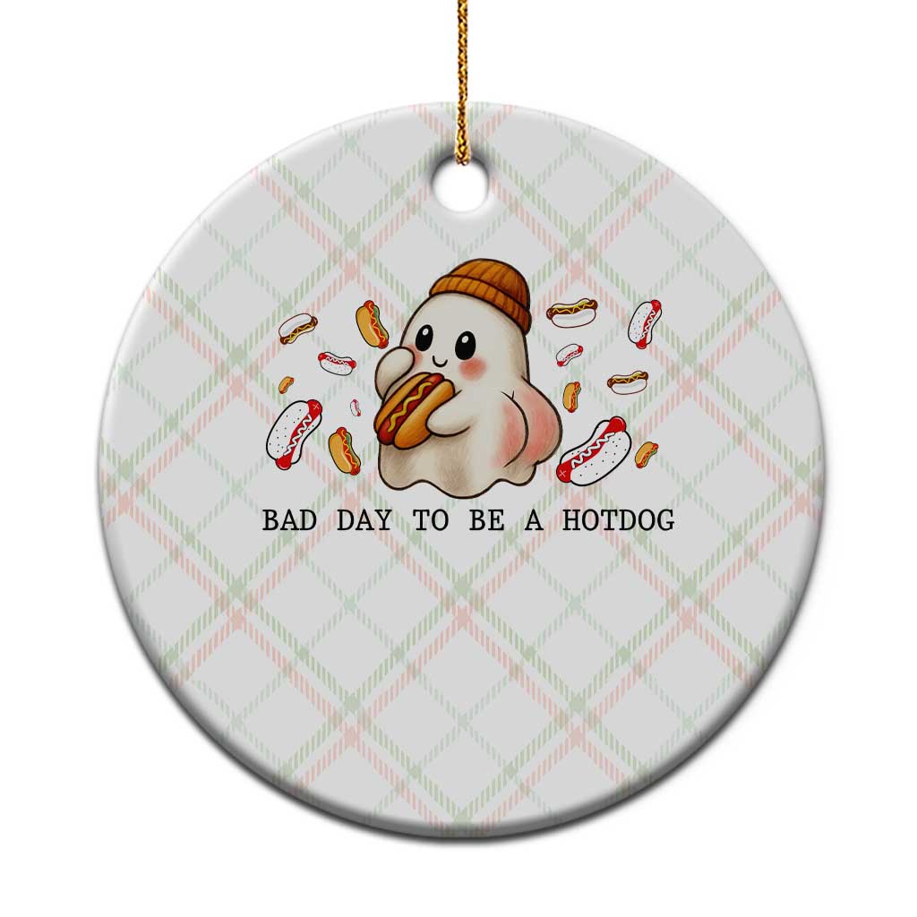 Funny Hot Dog Ghost Halloween Ceramic Ornament Bad Day To Be A Hotdog TS14 1pc Christmas Plaid Print Your Wear