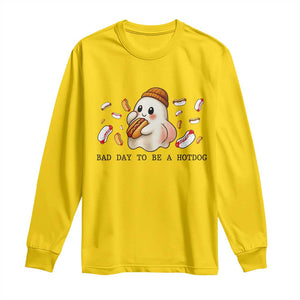 Funny Hot Dog Ghost Halloween Long Sleeve Shirt Bad Day To Be A Hotdog TS14 Daisy Print Your Wear