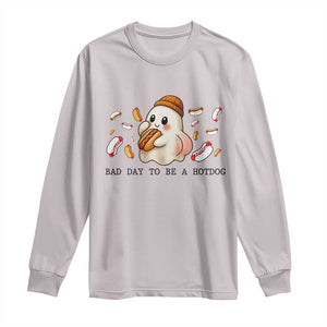 Funny Hot Dog Ghost Halloween Long Sleeve Shirt Bad Day To Be A Hotdog TS14 Ice Gray Print Your Wear
