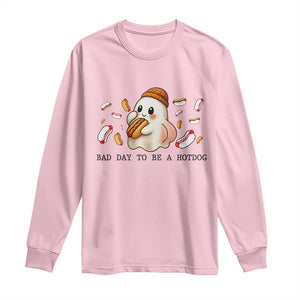 Funny Hot Dog Ghost Halloween Long Sleeve Shirt Bad Day To Be A Hotdog TS14 Light Pink Print Your Wear