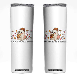 Funny Hot Dog Ghost Halloween Skinny Tumbler Bad Day To Be A Hotdog TS14 White Print Your Wear