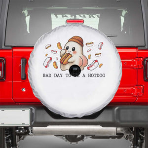 Funny Hot Dog Ghost Halloween Spare Tire Cover Bad Day To Be A Hotdog TS14 White Print Your Wear
