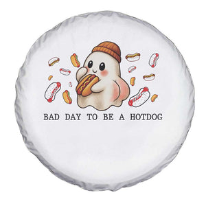 Funny Hot Dog Ghost Halloween Spare Tire Cover Bad Day To Be A Hotdog TS14 Print Your Wear