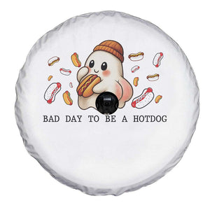 Funny Hot Dog Ghost Halloween Spare Tire Cover Bad Day To Be A Hotdog TS14 Print Your Wear