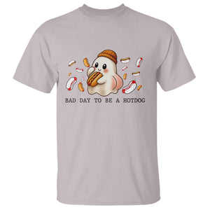 Funny Hot Dog Ghost Halloween T Shirt Bad Day To Be A Hotdog TS14 Ice Gray Print Your Wear
