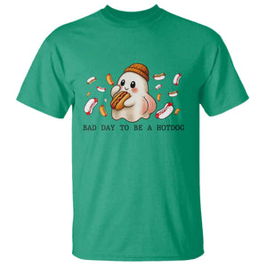 Funny Hot Dog Ghost Halloween T Shirt Bad Day To Be A Hotdog TS14 Irish Green Print Your Wear