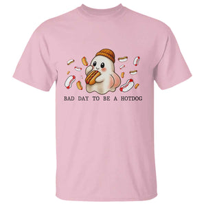 Funny Hot Dog Ghost Halloween T Shirt Bad Day To Be A Hotdog TS14 Light Pink Print Your Wear