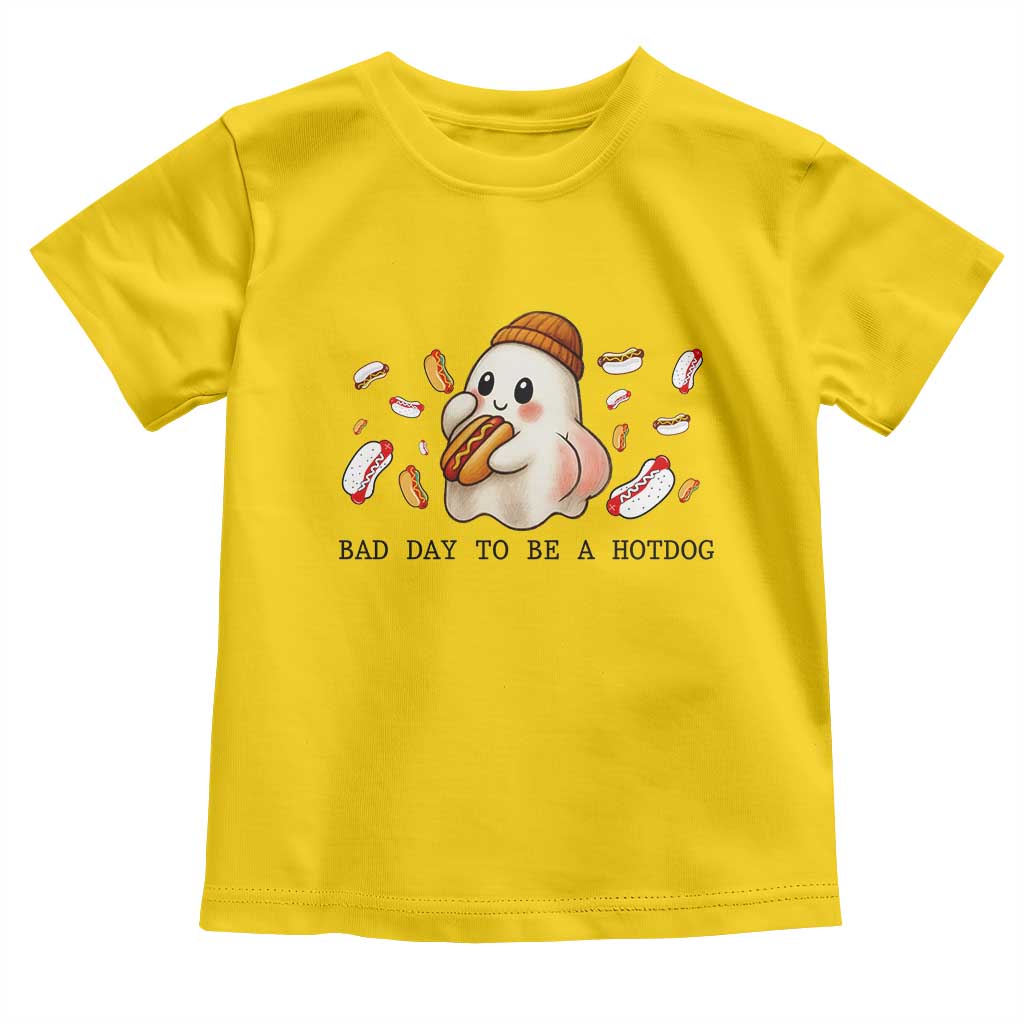 Funny Hot Dog Ghost Halloween Toddler T Shirt Bad Day To Be A Hotdog TS14 Daisy Print Your Wear