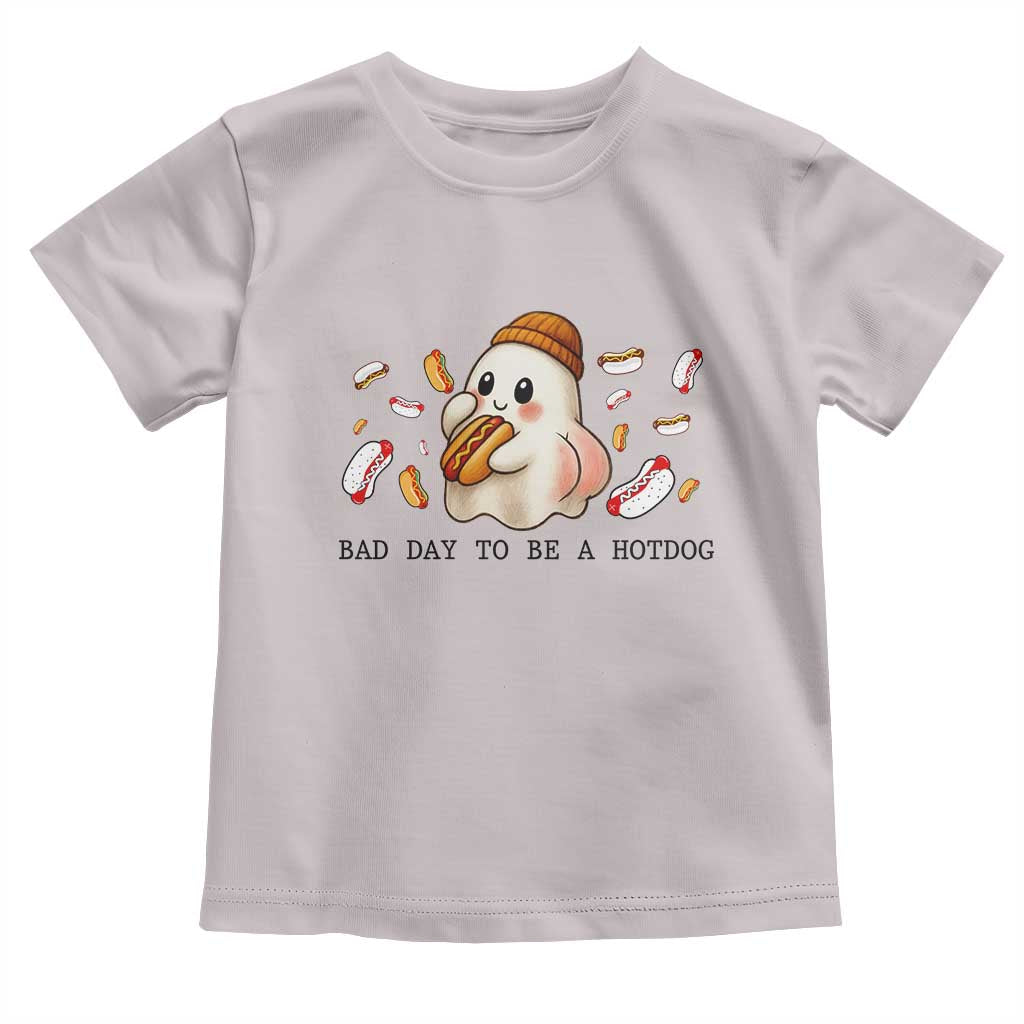 Funny Hot Dog Ghost Halloween Toddler T Shirt Bad Day To Be A Hotdog TS14 Ice Gray Print Your Wear