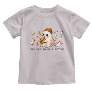 Funny Hot Dog Ghost Halloween Toddler T Shirt Bad Day To Be A Hotdog TS14 Ice Gray Print Your Wear