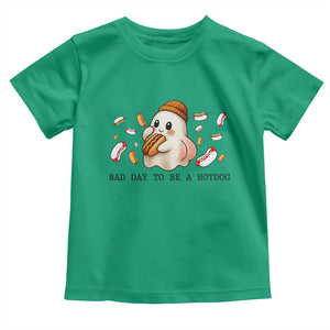 Funny Hot Dog Ghost Halloween Toddler T Shirt Bad Day To Be A Hotdog TS14 Irish Green Print Your Wear