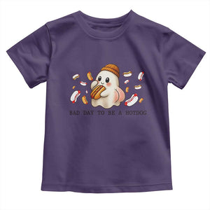 Funny Hot Dog Ghost Halloween Toddler T Shirt Bad Day To Be A Hotdog TS14 Purple Print Your Wear