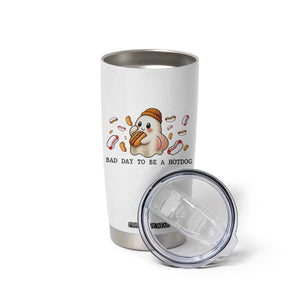Funny Hot Dog Ghost Halloween Tumbler Cup Bad Day To Be A Hotdog TS14 Print Your Wear