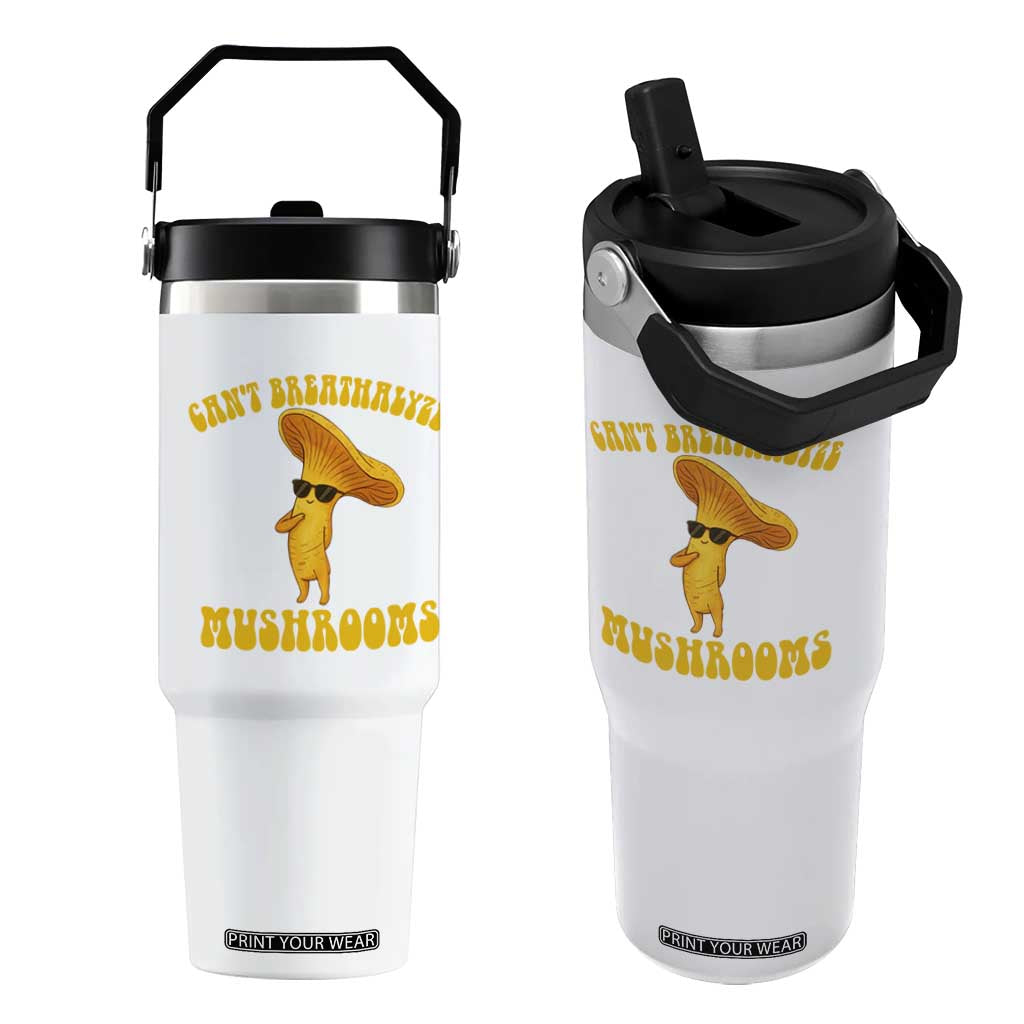Cute Chanterelle Mushroom Cottagcore Flip Straw Tumbler Funny Can't Breathalyze Mushrooms TS14 One Size: 30 oz White Print Your Wear