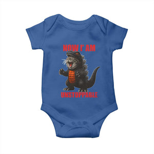 Now I Am Unstoppable Baby Onesie Funny Cat Japanese Anime Kawaii TS14 Royal Blue Print Your Wear