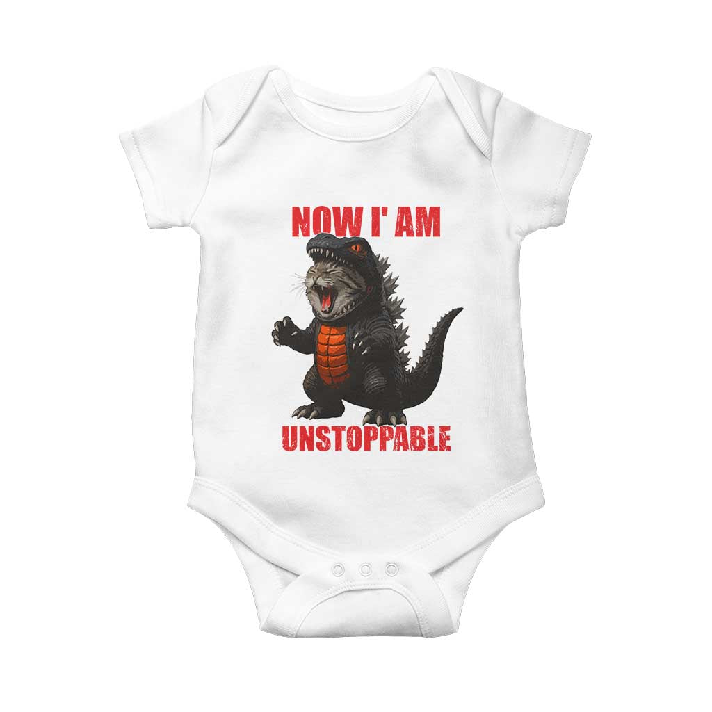Now I Am Unstoppable Baby Onesie Funny Cat Japanese Anime Kawaii TS14 White Print Your Wear
