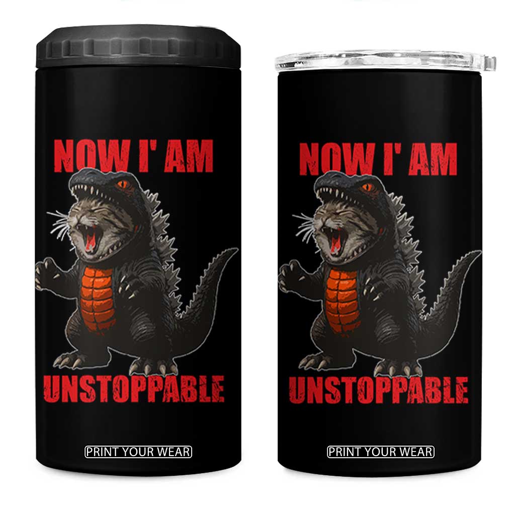 Now I Am Unstoppable 4 in 1 Can Cooler Tumbler Funny Cat Japanese Anime Kawaii TS14 One Size: 16 oz Black Print Your Wear