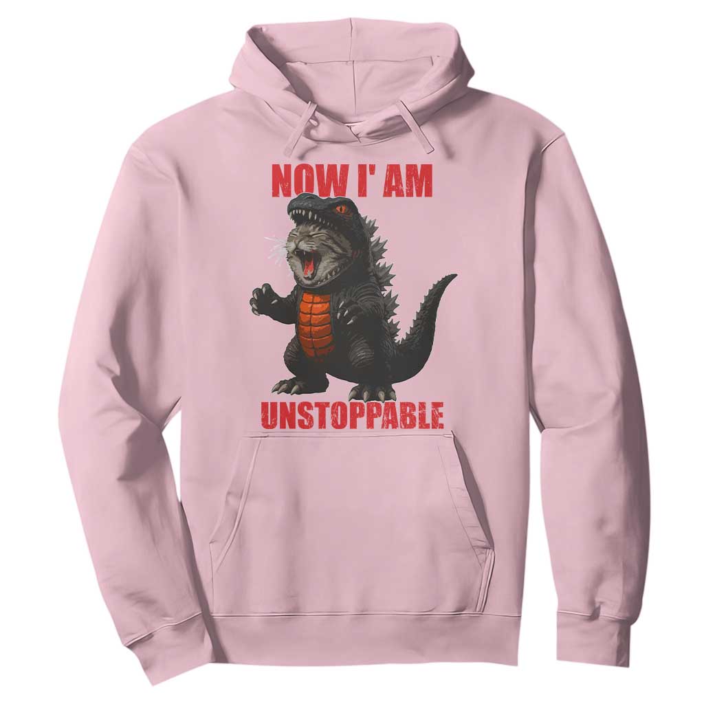 Now I Am Unstoppable Hoodie Funny Cat Japanese Anime Kawaii TS14 Light Pink Print Your Wear