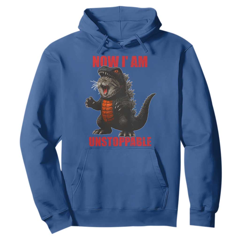 Now I Am Unstoppable Hoodie Funny Cat Japanese Anime Kawaii TS14 Royal Blue Print Your Wear