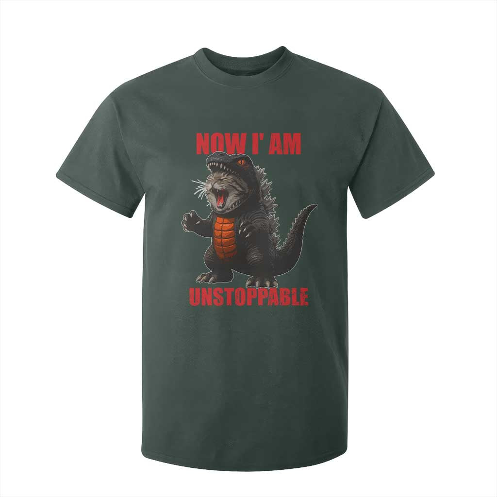 Now I Am Unstoppable T Shirt For Kid Funny Cat Japanese Anime Kawaii TS14 Dark Forest Green Print Your Wear