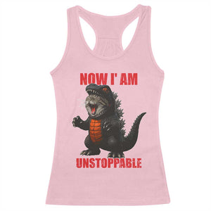 Now I Am Unstoppable Racerback Tank Top Funny Cat Japanese Anime Kawaii TS14 Light Pink Print Your Wear