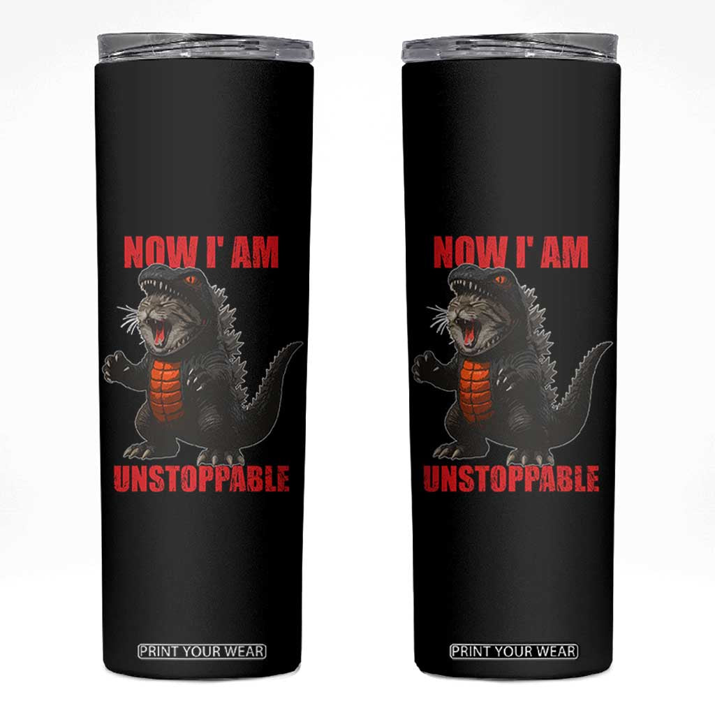 Now I Am Unstoppable Skinny Tumbler Funny Cat Japanese Anime Kawaii TS14 Black Print Your Wear