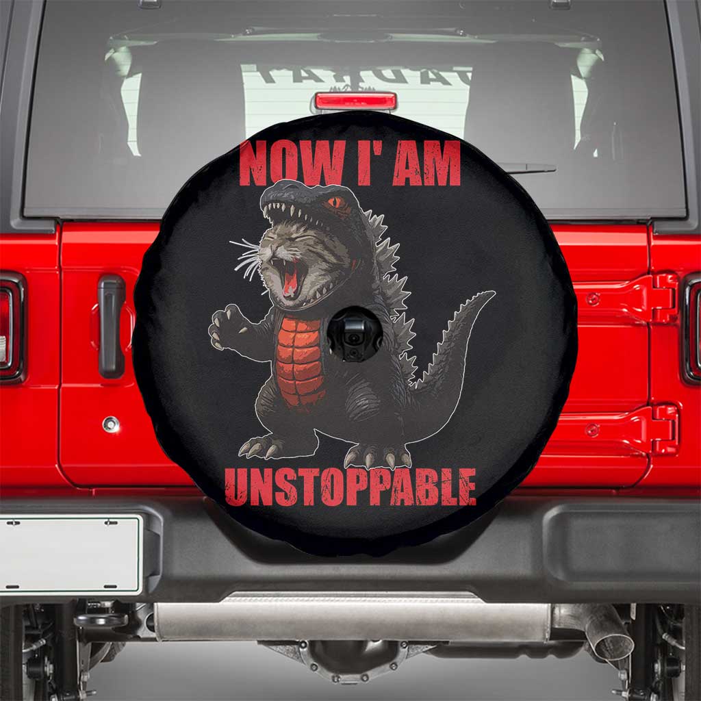 Now I Am Unstoppable Spare Tire Cover Funny Cat Japanese Anime Kawaii TS14 Black Print Your Wear