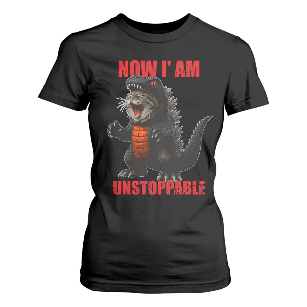 Now I Am Unstoppable T Shirt For Women Funny Cat Japanese Anime Kawaii TS14 Black Print Your Wear