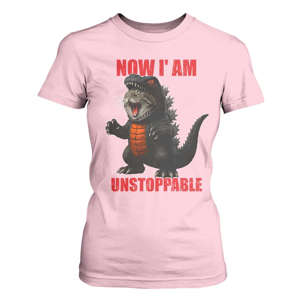 Now I Am Unstoppable T Shirt For Women Funny Cat Japanese Anime Kawaii TS14 Light Pink Print Your Wear