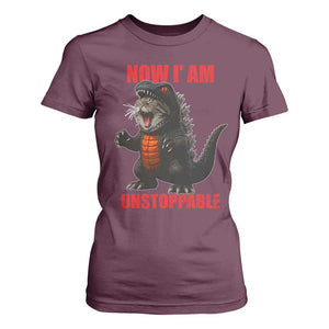 Now I Am Unstoppable T Shirt For Women Funny Cat Japanese Anime Kawaii TS14 Maroon Print Your Wear