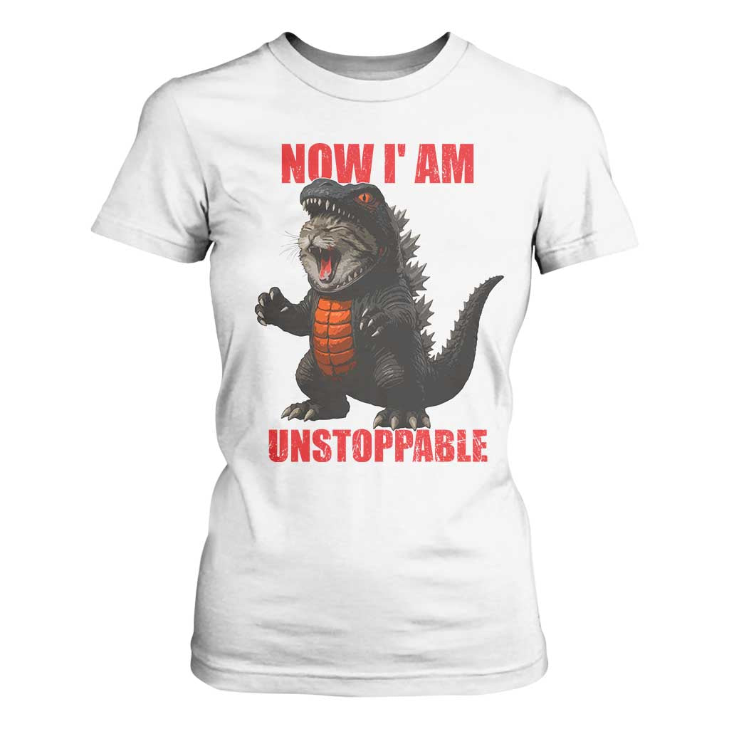 Now I Am Unstoppable T Shirt For Women Funny Cat Japanese Anime Kawaii TS14 White Print Your Wear