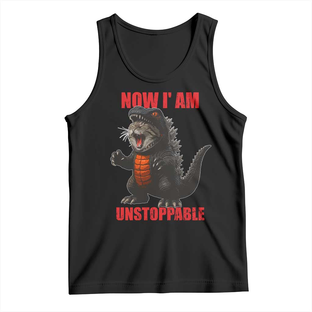 Now I Am Unstoppable Tank Top Funny Cat Japanese Anime Kawaii TS14 Black Print Your Wear