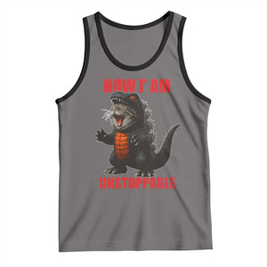 Now I Am Unstoppable Tank Top Funny Cat Japanese Anime Kawaii TS14 Deep Heather Black Print Your Wear